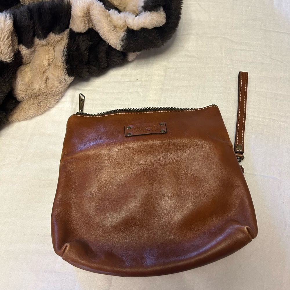Patricia Nash Brown Leather Wristlet